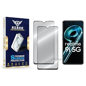military-grade tempered glass screen protector compatible with realme 9i 5g pack of 2  edge-to-edge oleophobic case friendly easy installation kit