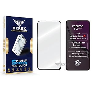 military-grade tempered glass screen protector compatible with realme p3 5g pack of 1  edge-to-edge oleophobic case friendly easy installation kit
