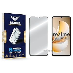 military-grade tempered glass screen protector compatible with realme narzo 80 lite pack of 1  edge-to-edge oleophobic case friendly easy installation kit