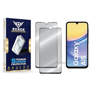 military-grade tempered glass screen protector compatible with samsung galaxy a15 pack of 2  edge-to-edge oleophobic case friendly easy installation kit