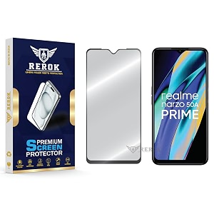 military-grade tempered glass screen protector compatible with realme narzo 50a prime pack of 1  edge-to-edge oleophobic case friendly easy installation kit