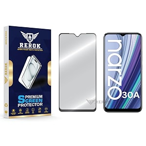 military-grade tempered glass screen protector compatible with realme narzo 30a pack of 1  edge-to-edge oleophobic case friendly easy installation kit
