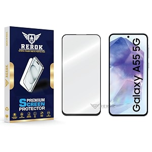 military-grade tempered glass screen protector compatible with samsung galaxy a55 5g pack of 1  edge-to-edge oleophobic case friendly easy installation kit