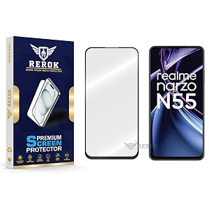 military-grade tempered glass screen protector compatible with realme narzo n55 pack of 1  edge-to-edge oleophobic case friendly easy installation kit