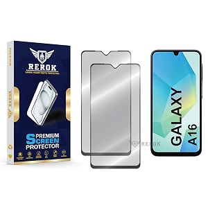 military-grade tempered glass screen protector compatible with samsung galaxy a16 pack of 2  edge-to-edge oleophobic case friendly easy installation kit