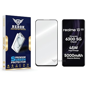 military-grade tempered glass screen protector compatible with realme 13 5g pack of 1  edge-to-edge oleophobic case friendly easy installation kit
