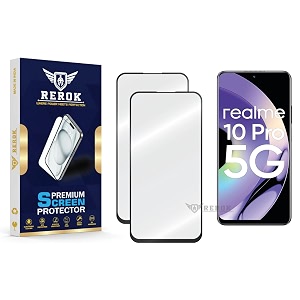 military-grade tempered glass screen protector compatible with realme 10 pro 5g pack of 2  edge-to-edge oleophobic case friendly easy installation kit