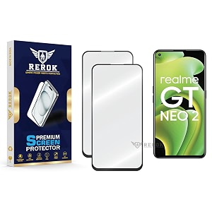 military-grade tempered glass screen protector compatible with realme gt neo 2 pack of 2  edge-to-edge oleophobic case friendly easy installation kit