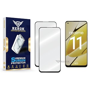 military-grade tempered glass screen protector compatible with realme 11 4g pack of 2  edge-to-edge oleophobic case friendly easy installation kit