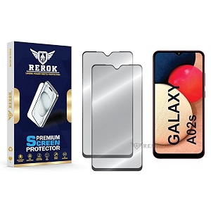 military-grade tempered glass screen protector compatible with samsung galaxy a02s pack of 2  edge-to-edge oleophobic case friendly easy installation kit