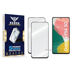 military-grade tempered glass screen protector compatible with samsung galaxy f54 5g pack of 2  edge-to-edge oleophobic case friendly easy installation kit