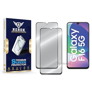 military-grade tempered glass screen protector compatible with samsung galaxy f16 5g pack of 2  edge-to-edge oleophobic case friendly easy installation kit