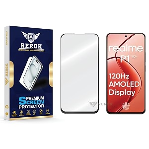 military-grade tempered glass screen protector compatible with realme p1 5g pack of 1  edge-to-edge oleophobic case friendly easy installation kit