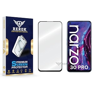 military-grade tempered glass screen protector compatible with realme narzo 30 pro pack of 1  edge-to-edge oleophobic case friendly easy installation kit