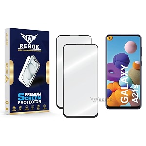 military-grade tempered glass screen protector compatible with samsung galaxy a21s pack of 2  edge-to-edge oleophobic case friendly easy installation kit