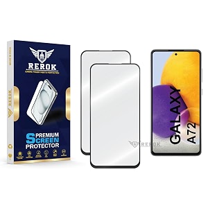 military-grade tempered glass screen protector compatible with samsung galaxy a72 pack of 2  edge-to-edge oleophobic case friendly easy installation kit
