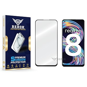 military-grade tempered glass screen protector compatible with realme 8 4g pack of 1  edge-to-edge oleophobic case friendly easy installation kit