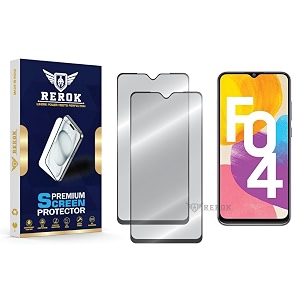 military-grade tempered glass screen protector compatible with samsung galaxy f04 pack of 2  edge-to-edge oleophobic case friendly easy installation kit