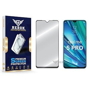military-grade tempered glass screen protector compatible with realme 5 pro pack of 1  edge-to-edge oleophobic case friendly easy installation kit