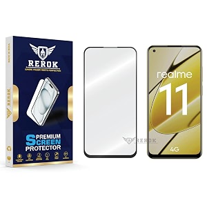 military-grade tempered glass screen protector compatible with realme 11 4g pack of 1  edge-to-edge oleophobic case friendly easy installation kit