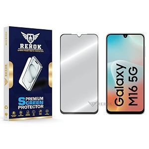 military-grade tempered glass screen protector compatible with samsung galaxy m16 5g pack of 1  edge-to-edge oleophobic case friendly easy installation kit