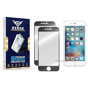 military-grade tempered glass screen protector for iphone 6 plus pack of 2  hd clear edge-to-edge coverage scratch resistant case friendly with easy installation kitblack