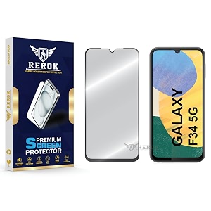 military-grade tempered glass screen protector compatible with samsung galaxy f34 5g pack of 1  edge-to-edge oleophobic case friendly easy installation kit
