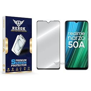 military-grade tempered glass screen protector compatible with realme narzo 50a pack of 1  edge-to-edge oleophobic case friendly easy installation kit