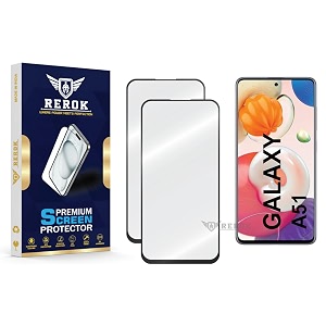 military-grade tempered glass screen protector compatible with samsung galaxy a51 pack of 2  edge-to-edge oleophobic case friendly easy installation kit