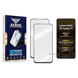 military-grade tempered glass screen protector compatible with realme narzo 70 turbo 5g pack of 2  edge-to-edge oleophobic case friendly easy installation kit