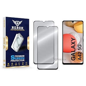 military-grade tempered glass screen protector compatible with samsung galaxy a42 5g pack of 2  edge-to-edge oleophobic case friendly easy installation kit