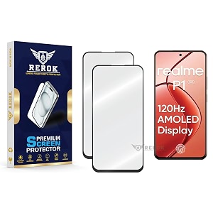 military-grade tempered glass screen protector compatible with realme p1 5g pack of 2  edge-to-edge oleophobic case friendly easy installation kit