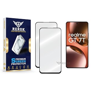 military-grade tempered glass screen protector compatible with realme gt 7t pack of 2  edge-to-edge oleophobic case friendly easy installation kit