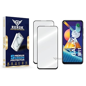 military-grade tempered glass screen protector compatible with samsung galaxy m11 pack of 2  edge-to-edge oleophobic case friendly easy installation kit