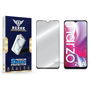military-grade tempered glass screen protector compatible with realme narzo 20a pack of 1  edge-to-edge oleophobic case friendly easy installation kit