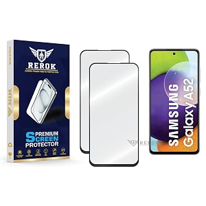 military-grade tempered glass screen protector compatible with samsung galaxy a52 pack of 2  edge-to-edge oleophobic case friendly easy installation kit