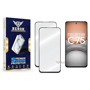 military-grade tempered glass screen protector compatible with realme c75 4g pack of 2  edge-to-edge oleophobic case friendly easy installation kit
