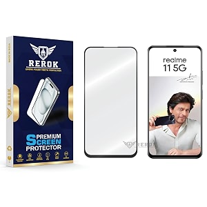 military-grade tempered glass screen protector compatible with realme 11 5g pack of 1  edge-to-edge oleophobic case friendly easy installation kit