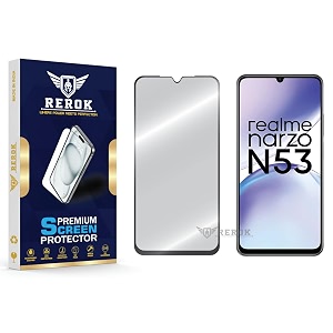 military-grade tempered glass screen protector compatible with realme narzo n53 pack of 1  edge-to-edge oleophobic case friendly easy installation kit