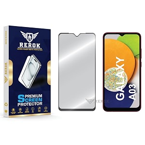 military-grade tempered glass screen protector compatible with samsung galaxy a03 pack of 1  edge-to-edge oleophobic case friendly easy installation kit