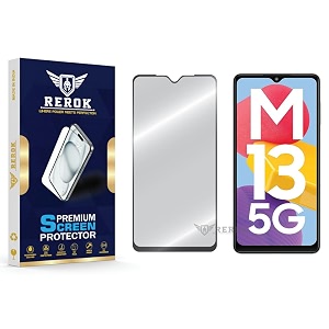 military-grade tempered glass screen protector compatible with samsung galaxy m13 5g pack of 1  edge-to-edge oleophobic case friendly easy installation kit