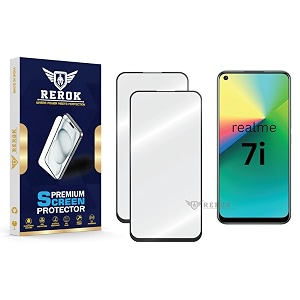 military-grade tempered glass screen protector compatible with realme 7i pack of 2  edge-to-edge oleophobic case friendly easy installation kit