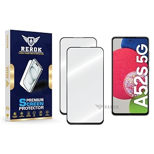 military-grade tempered glass screen protector compatible with samsung galaxy a52s 5g pack of 2  edge-to-edge oleophobic case friendly easy installation kit