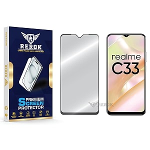 military-grade tempered glass screen protector compatible with realme c332023 pack of 1  edge-to-edge oleophobic case friendly easy installation kit