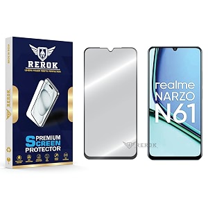 military-grade tempered glass screen protector compatible with realme narzo n61 pack of 1  edge-to-edge oleophobic case friendly easy installation kit