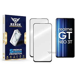 military-grade tempered glass screen protector compatible with realme gt neo 3t pack of 2  edge-to-edge oleophobic case friendly easy installation kit