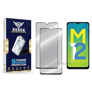 military-grade tempered glass screen protector compatible with samsung galaxy m12 pack of 2  edge-to-edge oleophobic case friendly easy installation kit