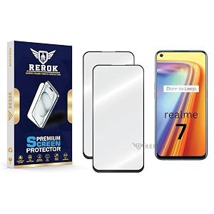 military-grade tempered glass screen protector compatible with realme 7 pack of 2  edge-to-edge oleophobic case friendly easy installation kit