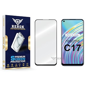 military-grade tempered glass screen protector compatible with realme c17 pack of 1  edge-to-edge oleophobic case friendly easy installation kit