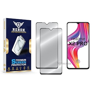 military-grade tempered glass screen protector compatible with realme x2 pro pack of 2  edge-to-edge oleophobic case friendly easy installation kit